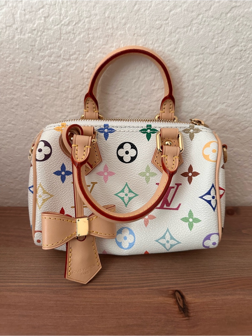 Louis Vuitton White Multicolor Nano Speedy - Picture 2 of 10
